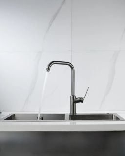 Смеситель для кухни Knotlor KN-61/GM, вороненая сталь